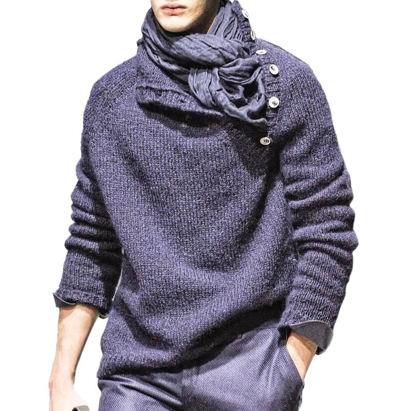 【Spedizione in 24 ore】Maglione a maniche lunghe con colletto con bottoni tinta unita da uomo 21588765Z