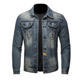 Men's Motorcycle Vintage Denim Jacket 28212108Y