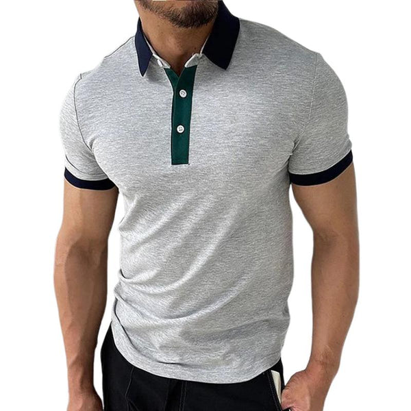 Men's Casual Colorblock Print Polo Shirt 87985797TO