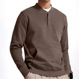 Men's Casual Henley Collar Kangaroo Pocket Slim Fit Long Sleeve Sweatshirt 55506835M