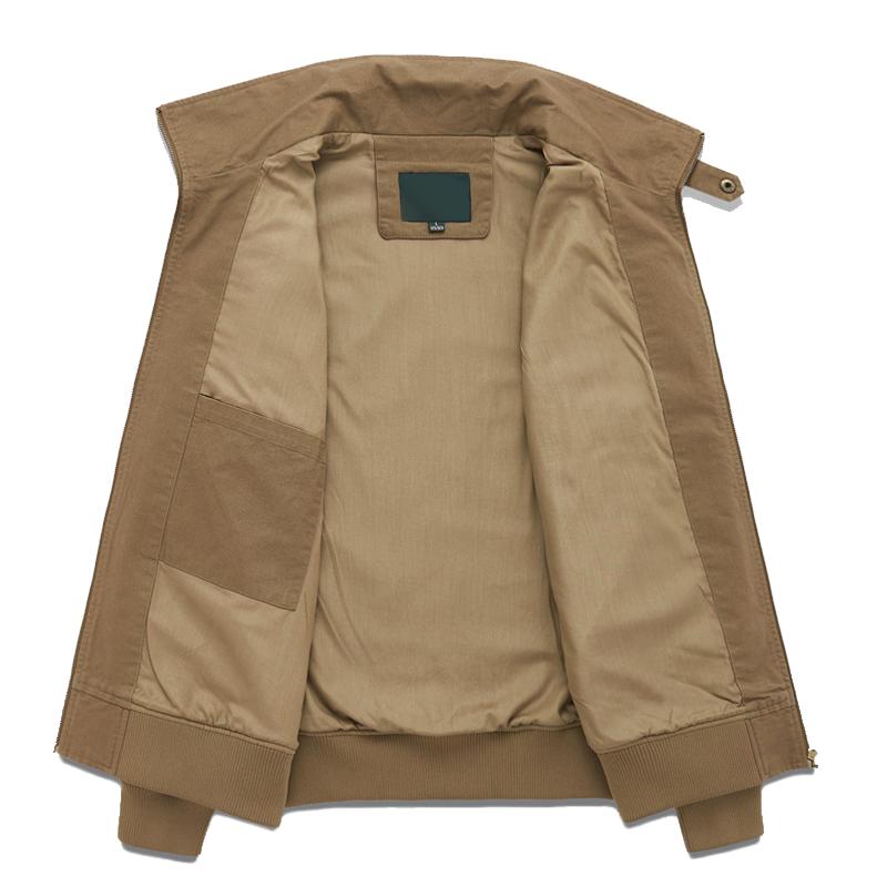 Men's Solid Lapel Multi-pocket Cargo Jacket 85505645Z