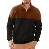 Men's Colorblock Half Zip Collar Long Sleeve Casual Sweatshirt 06247405Z