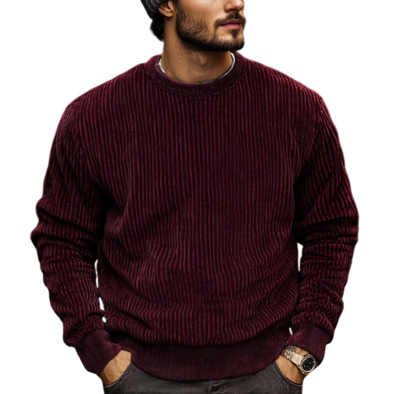 Men's Classic Casual Crew Neck Corduroy Sweatshirt 75539991K