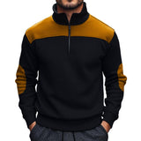 Men's Retro Casual Colorblock Stand Collar Sweatshirt 03247628TO