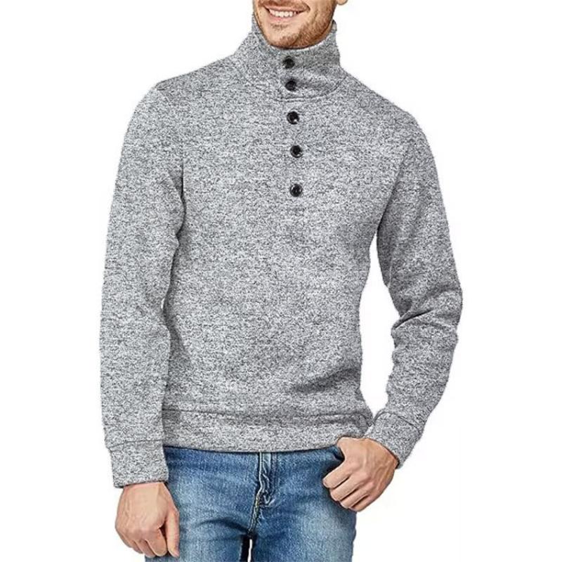 Men's Casual Retro Pullover Stand Collar Sweater 08906921TO