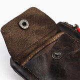 Men's Vintage Vegetable Tanned Leather Zip Coin Purse 06205418M