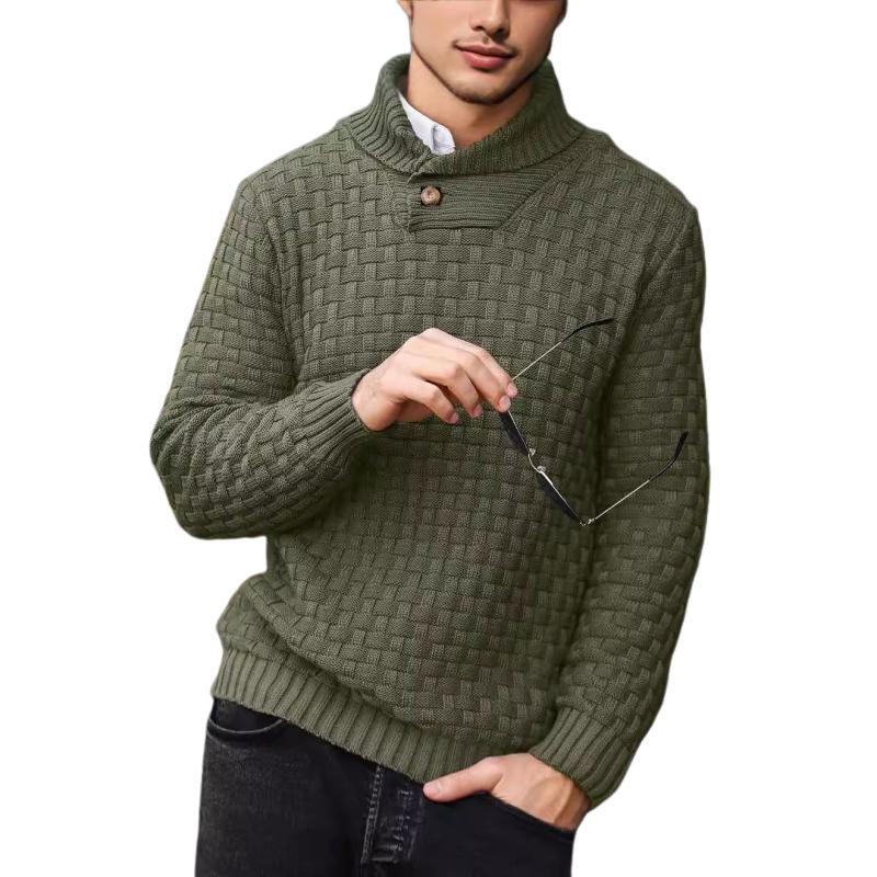 Suéter informal de punto jacquard con solapa para hombre 15858753Y