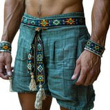 Men's Ethnic Print Drawstring Shorts 35930459Y