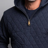 Men's Retro Casual Solid Color Diamond Zipper Hooded Sweatshirt 63598007TO