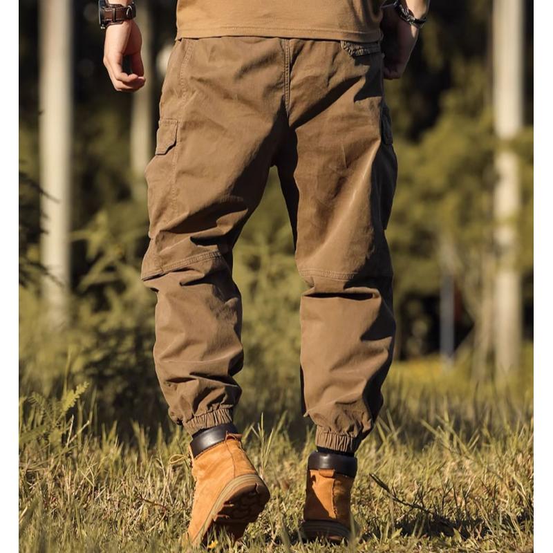 Men's Retro Casual Lumberjack Solid Color Workwear Mountaineering Pants 56098798TO