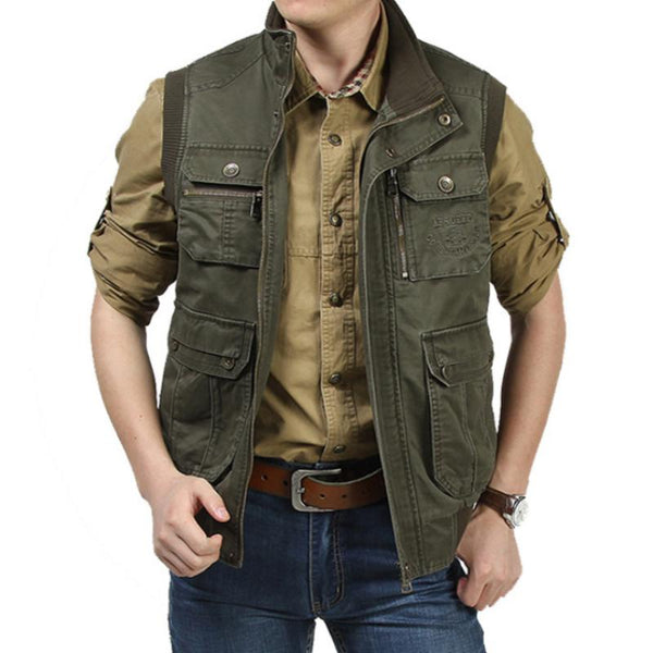 Men's Classic Outdoor Leisure Multi-Pocket Cotton Vest 78453278K