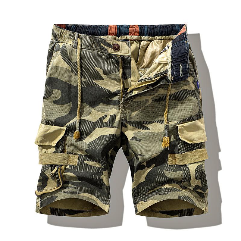 Men's Camo Retro Multi-Pocket Cargo Shorts 05812282Y