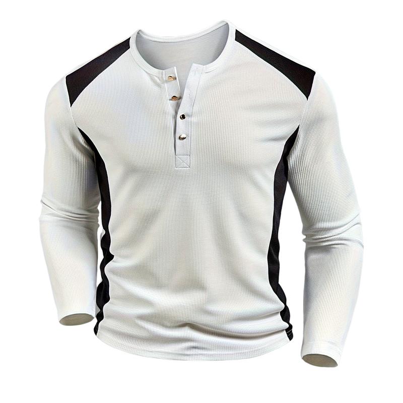 Men's Colorblock Henley Long Sleeve T-Shirt 06402798Y