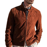 Men's Casual Suede Solid Color Jacket 25036089U