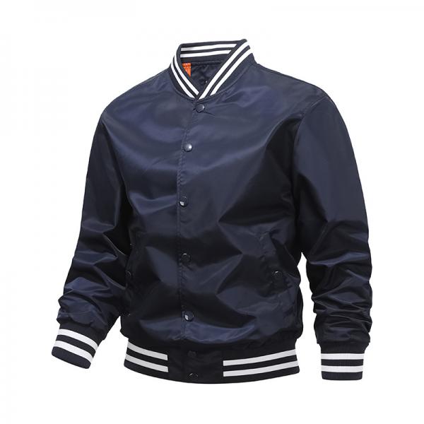 Men's Casual Stand Collar Baseball Collar Zipper Jacket 00981988M