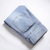 Men's Fashion Distressed Hole Slim Jeans 05474991Z