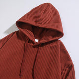 Men's Casual Corduroy Loose Kangaroo Pocket Hoodie 27108832M