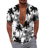 Men's Printed Lapel Short Sleeve Casual Shirt 49697663Z