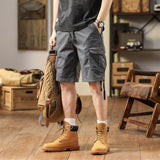 Men's Casual Outdoor Cotton Multi-Pocket Loose Cargo Shorts 48899879M