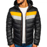 Men's Color Block Hooded Zipper Padded Coat 75100751Z