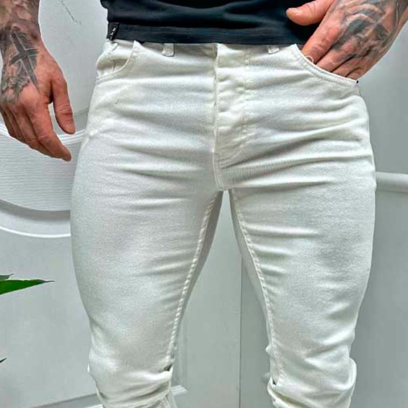 Men's Fashion Solid Color Slim Fit Jeans 15881366Y