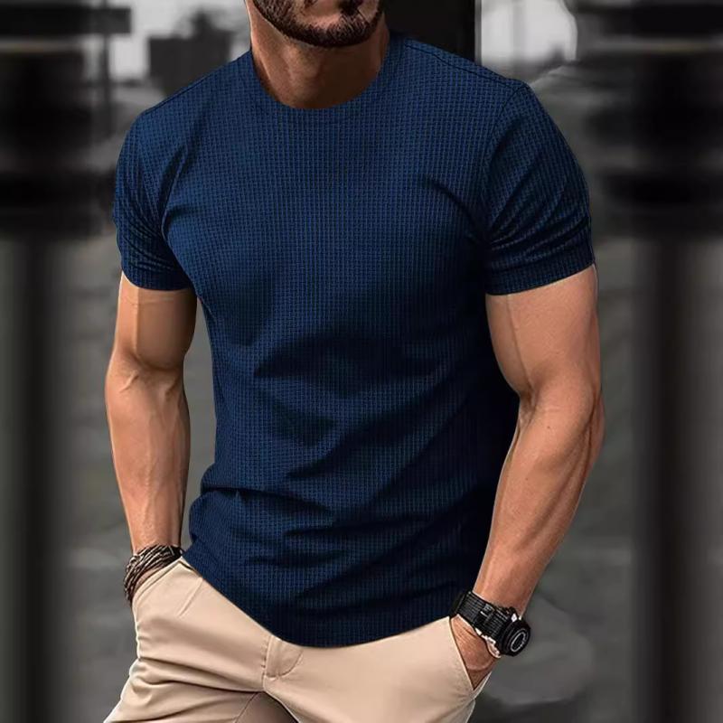 Men's Casual Round Neck Breathable Ice Silk Short-Sleeved T-Shirt 60616570M