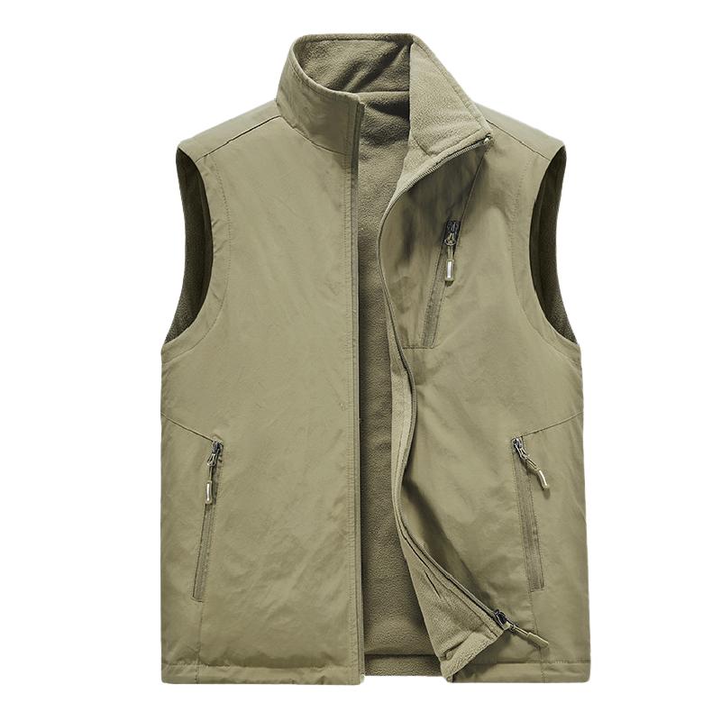 Men's Casual Double-sided Stand Collar Zipper Vest 25587167F