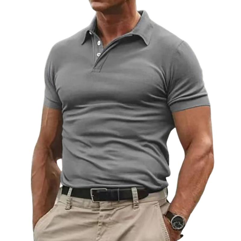 Men's Solid Color Short-sleeved Bottoming POLO Shirt 20127919X