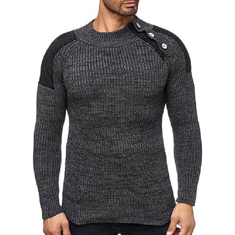 Men's Classic Crew Neck Pullover Knit Sweater 91613623F