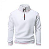 Men's Solid Polar Fleece Half Zip Neck Long Sleeve Outdoor Casual Sweatshirt 26479966Z