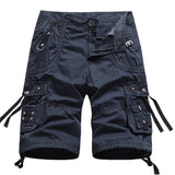 Men's Casual Cotton Blended Loose Multi-Pocket Cargo Shorts 29631612M