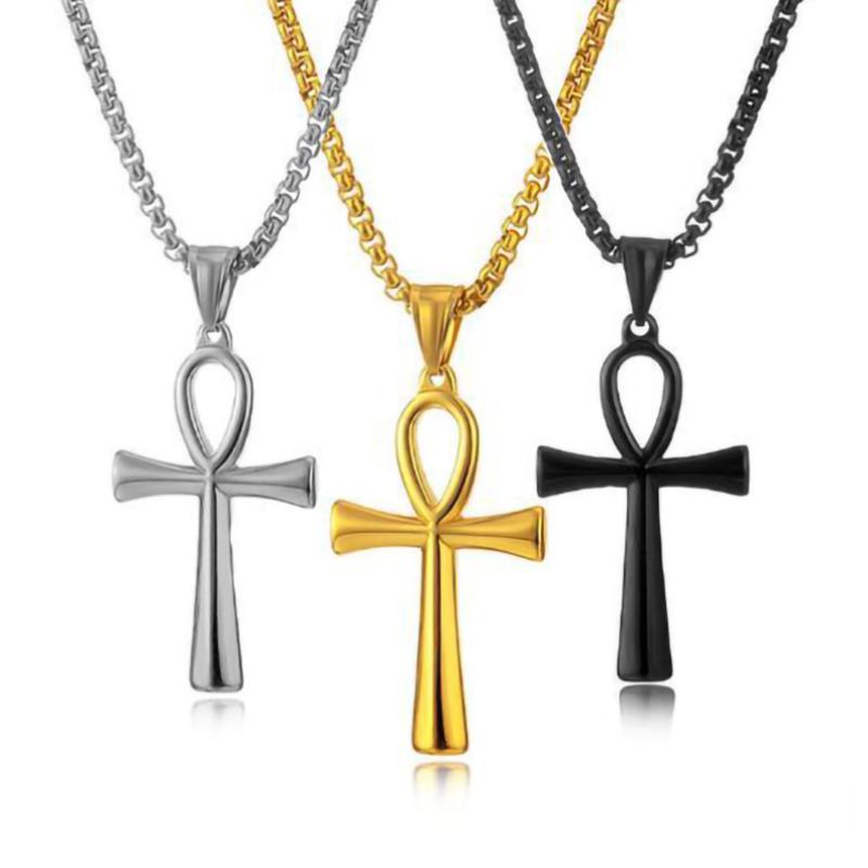 Collier croix à nœud décontracté vintage 01193003TO