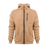 Men's Casual Solid Color Sports Multi-zip Pocket Hooded Sweatshirt Jacket 24304091Y