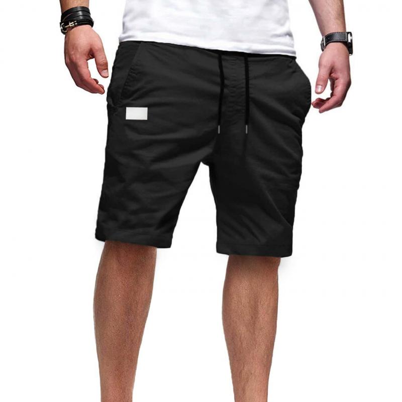 Men's Solid Color Sports Casual Drawstring Shorts 31832089Y