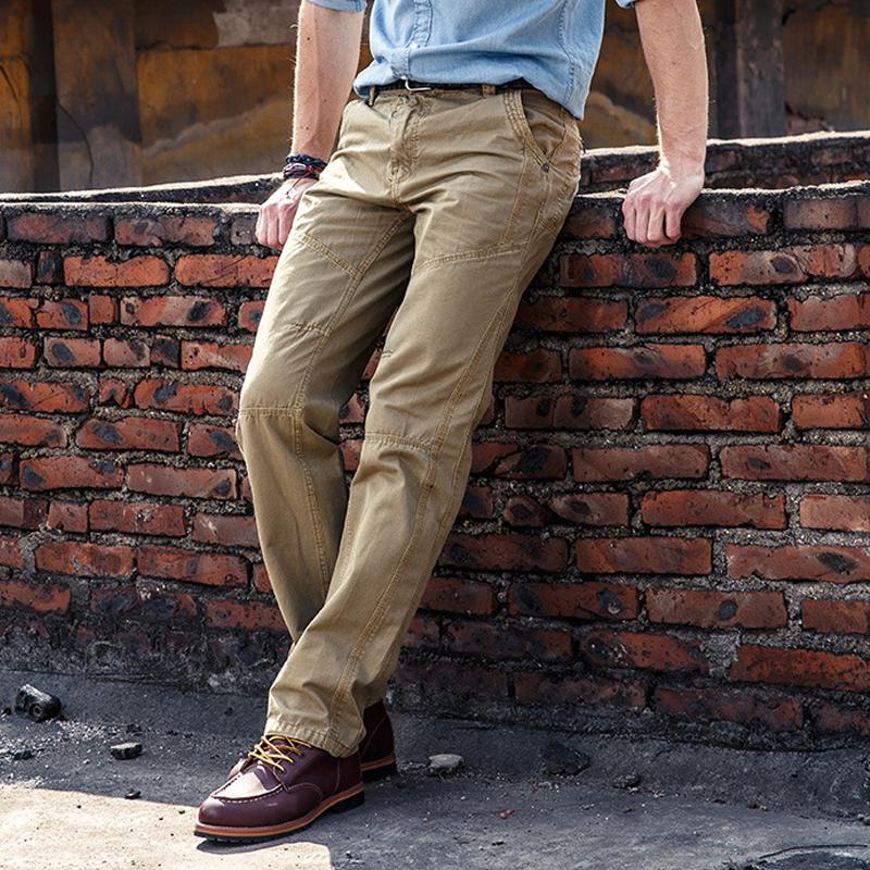 Pantalones cargo de algodón con costuras rectas y holgados de color liso para hombre 80913049Z