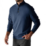 Men's Casual Solid Color Button Turtleneck Long Sleeve Sweatshirt 45488139Y