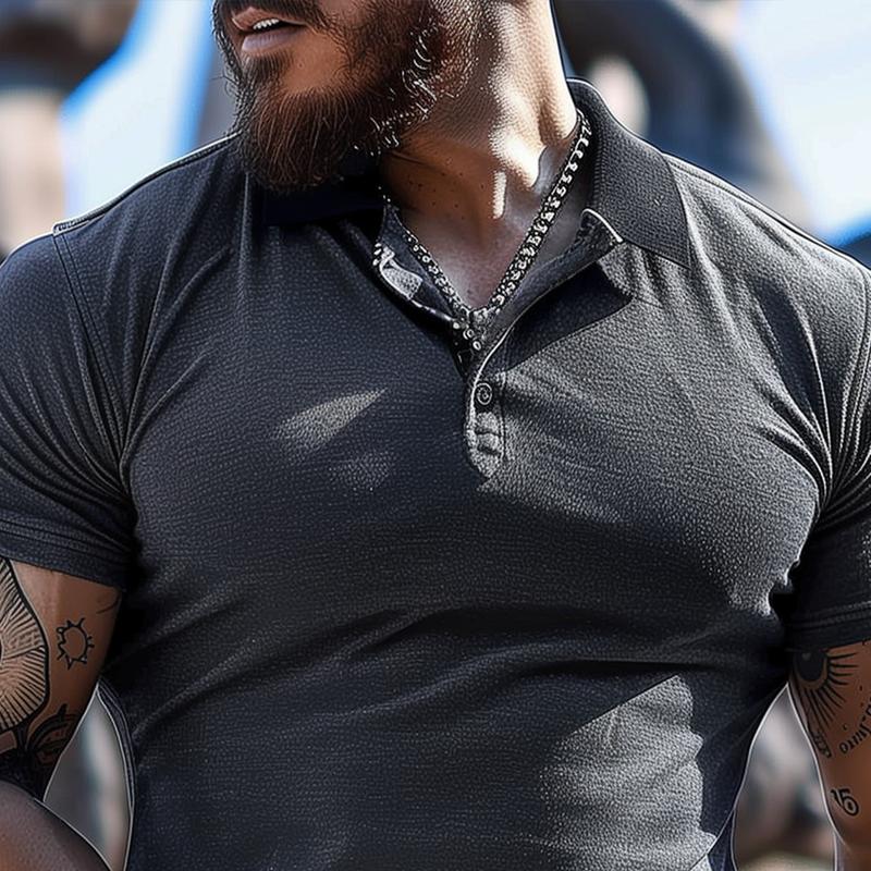 Polo de manga corta con solapa lisa para hombre 76400276Z