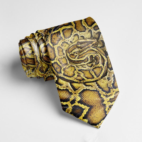 Men's Fashion Print Animal Pattern Leopard Snakeskin Pattern Tie 02901741K