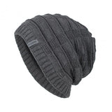 Men's Vintage Plush Lined Warm Knitted Hat 14064890Y