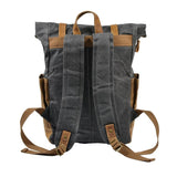 Men's Vintage Contrast Waterproof Canvas Multi-Pocket Backpack 05291124Y