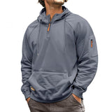 Men's Casual Half-Zip Multi-Pocket Hooded Sweatshirt 73248106Y