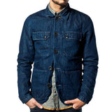 Men's Vintage Dark Blue Denim Jacket 57378867U