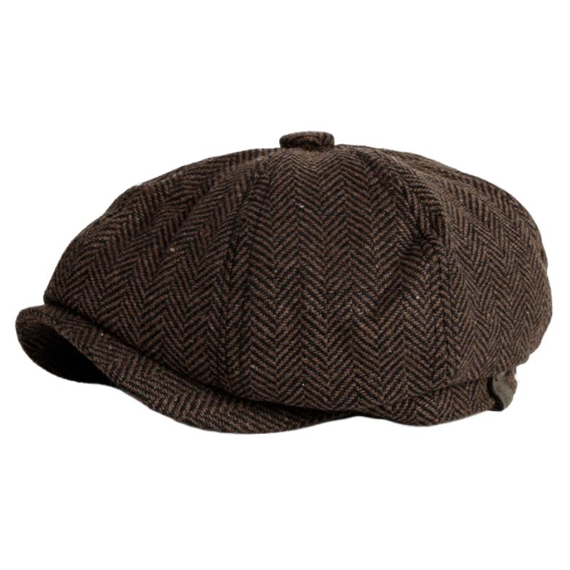 Béret en laine à chevrons vintage pour hommes 62135967M