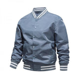 Men's Casual Stand Collar Baseball Collar Zipper Jacket 00981988M