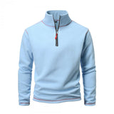 Men's Solid Polar Fleece Half Zip Neck Long Sleeve Outdoor Casual Sweatshirt 26479966Z