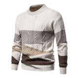 Men's Color Block Round Neck Long Sleeve Knit Casual Sweater 07145896Z