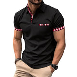 Men's Plaid Short Sleeve POLO Shirt 64655909X