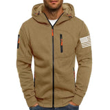 Men's Solid Cardigan Zip-Up Hooded Jacket 59926043X