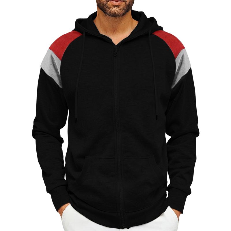 Men's Casual Sports Color Matching Thickened Hoodie 37851156F