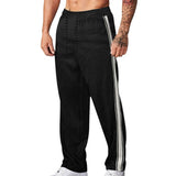 Men's Casual Contrast Patchwork Corduroy Loose Sports Pants 84782499M